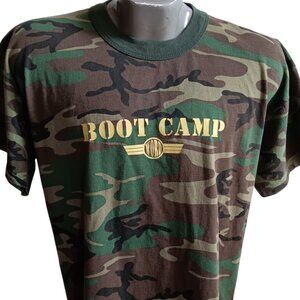 Vintage T-shirt XL Single Stitch 2001 Camo Green Oklahoma City Cathedral Church